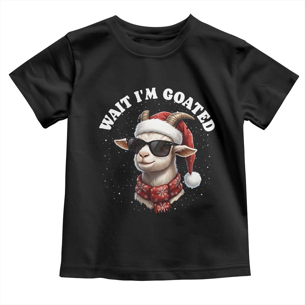 Funny Reindeer Christmas Toddler T Shirt Wait I Am Goated - Wonder Print Shop