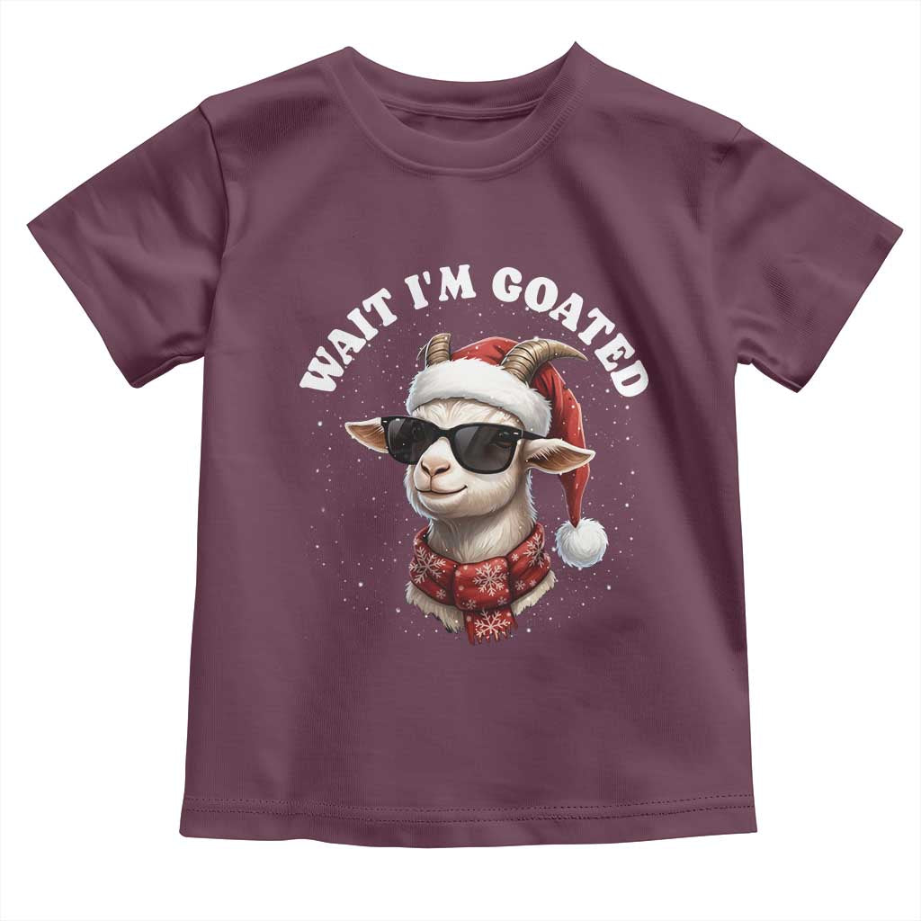 Funny Reindeer Christmas Toddler T Shirt Wait I Am Goated - Wonder Print Shop