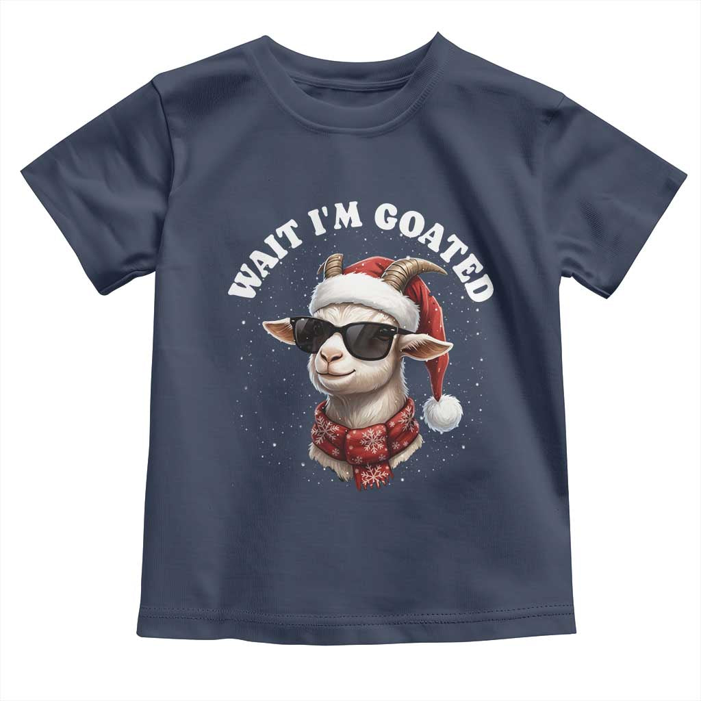 Funny Reindeer Christmas Toddler T Shirt Wait I Am Goated - Wonder Print Shop