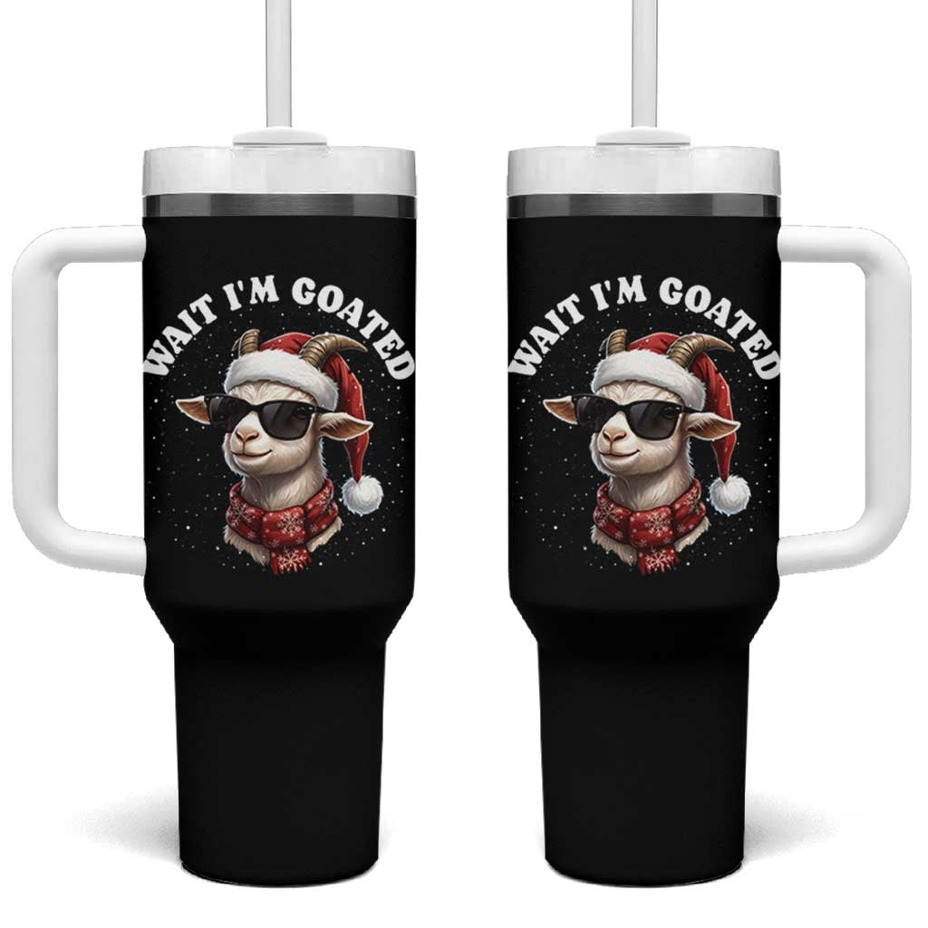 Funny Reindeer Christmas Tumbler With Handle Wait I Am Goated - Wonder Print Shop