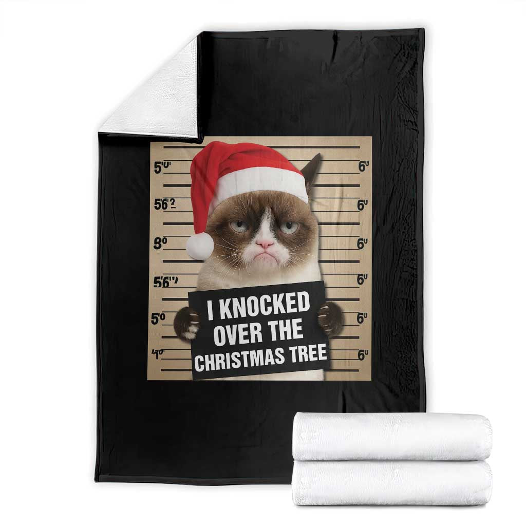 Funny Cat Mugshot Christmas Throw Blanket I Will Protect You Kitten No Matter What - Wonder Print Shop