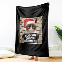 Funny Cat Mugshot Christmas Throw Blanket I Will Protect You Kitten No Matter What - Wonder Print Shop