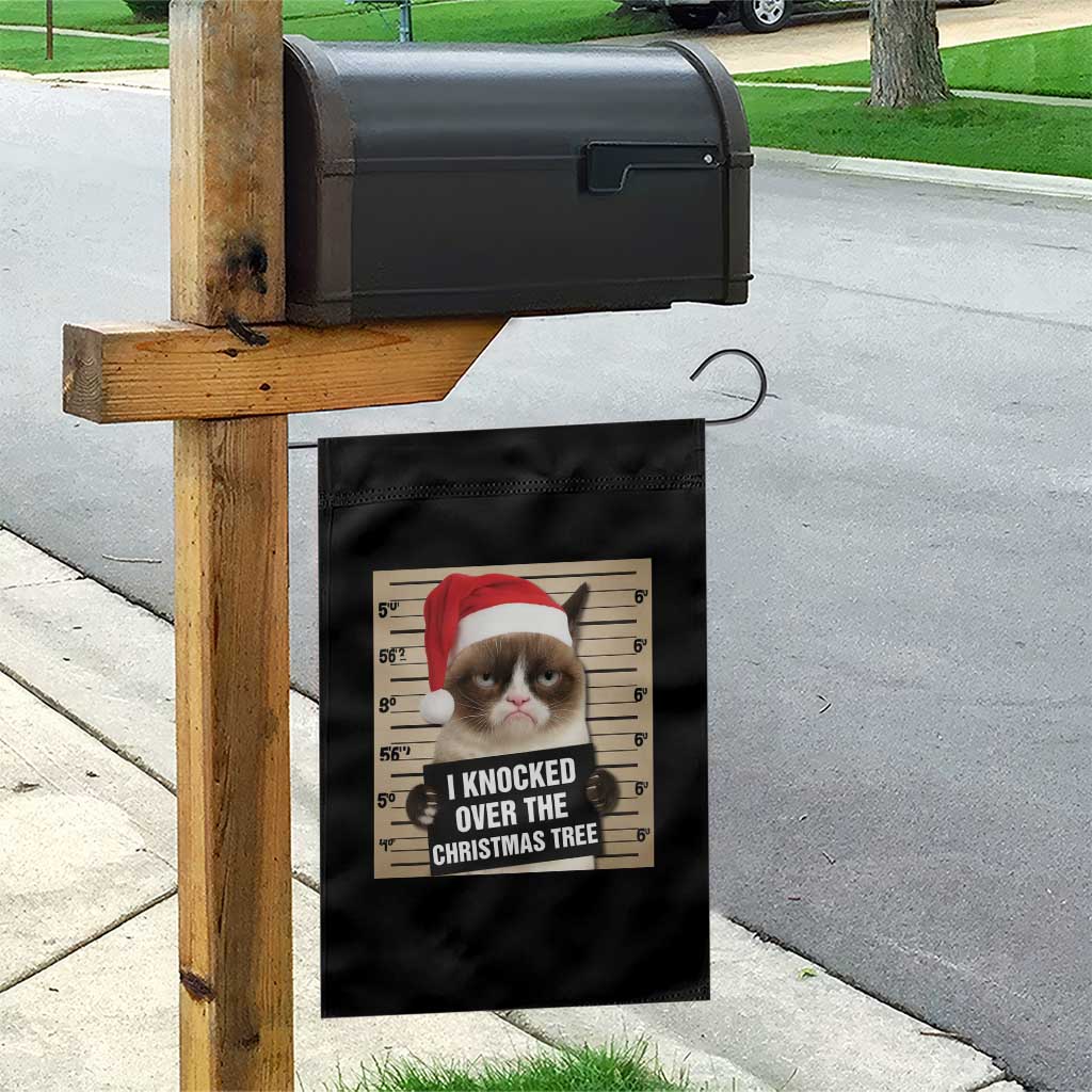 Funny Cat Mugshot Christmas Garden Flag I Will Protect You Kitten No Matter What - Wonder Print Shop