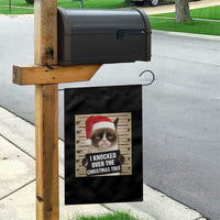 Funny Cat Mugshot Christmas Garden Flag I Will Protect You Kitten No Matter What - Wonder Print Shop