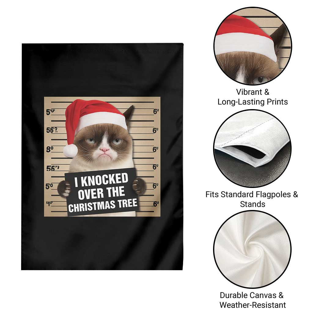Funny Cat Mugshot Christmas Garden Flag I Will Protect You Kitten No Matter What - Wonder Print Shop