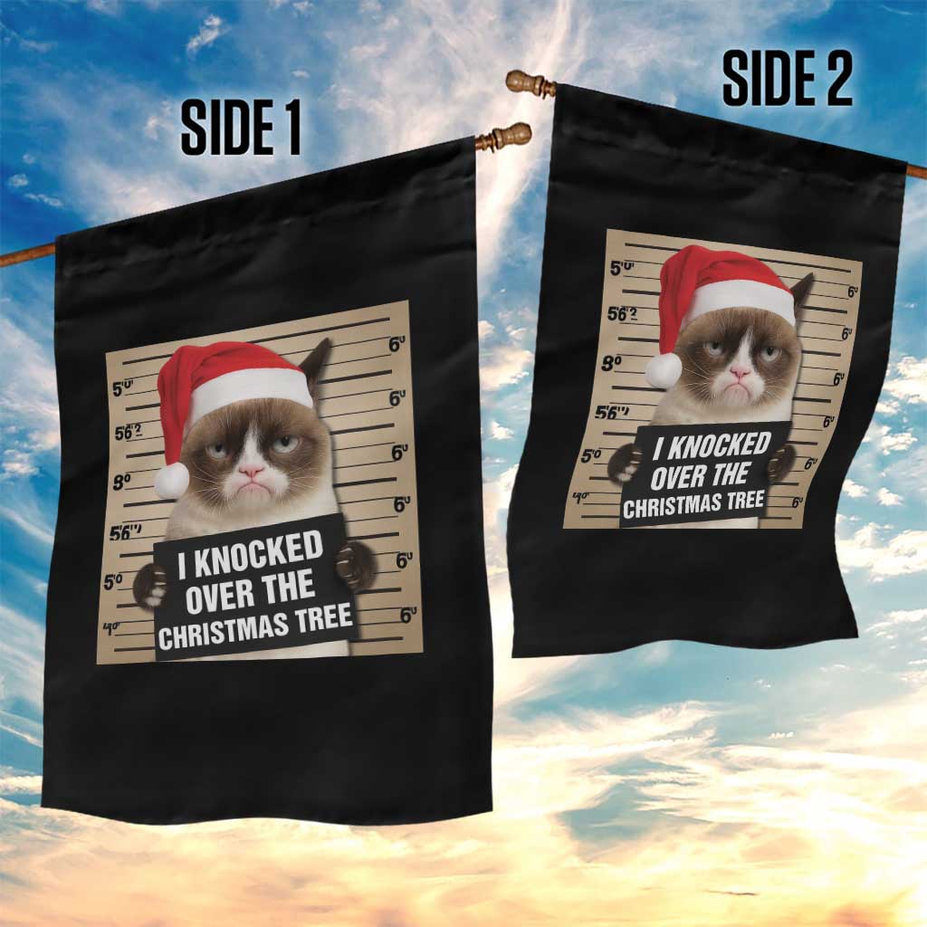 Funny Cat Mugshot Christmas Garden Flag I Will Protect You Kitten No Matter What - Wonder Print Shop