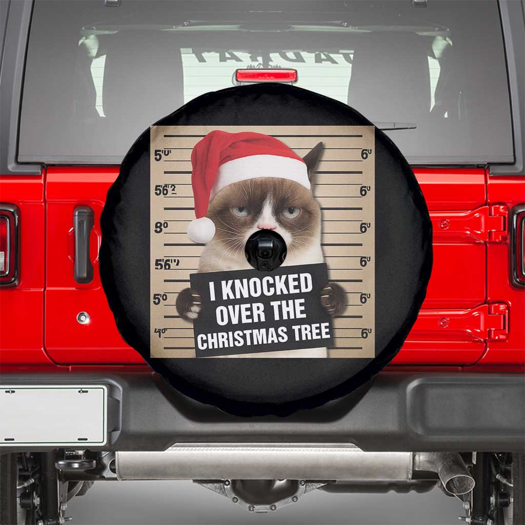 Funny Cat Mugshot Christmas Spare Tire Cover I Will Protect You Kitten No Matter What - Wonder Print Shop