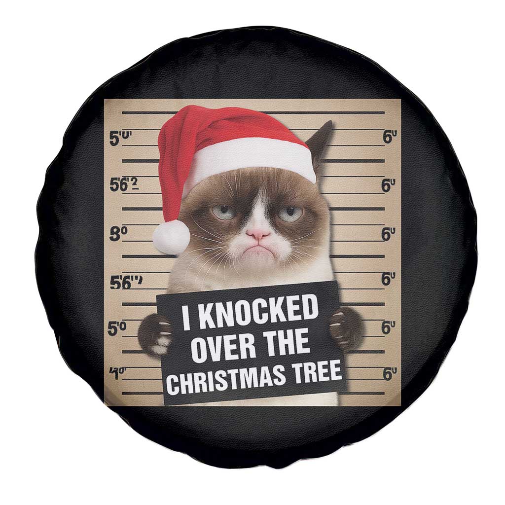 Funny Cat Mugshot Christmas Spare Tire Cover I Will Protect You Kitten No Matter What - Wonder Print Shop