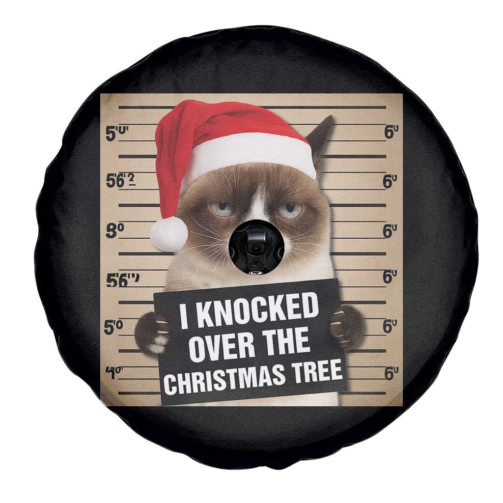 Funny Cat Mugshot Christmas Spare Tire Cover I Will Protect You Kitten No Matter What - Wonder Print Shop