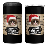 Funny Cat Mugshot Christmas 4 in 1 Can Cooler Tumbler I Will Protect You Kitten No Matter What - Wonder Print Shop