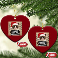 Funny Cat Mugshot Xmas Ceramic Ornament I Will Protect You Kitten No Matter What - Wonder Print Shop