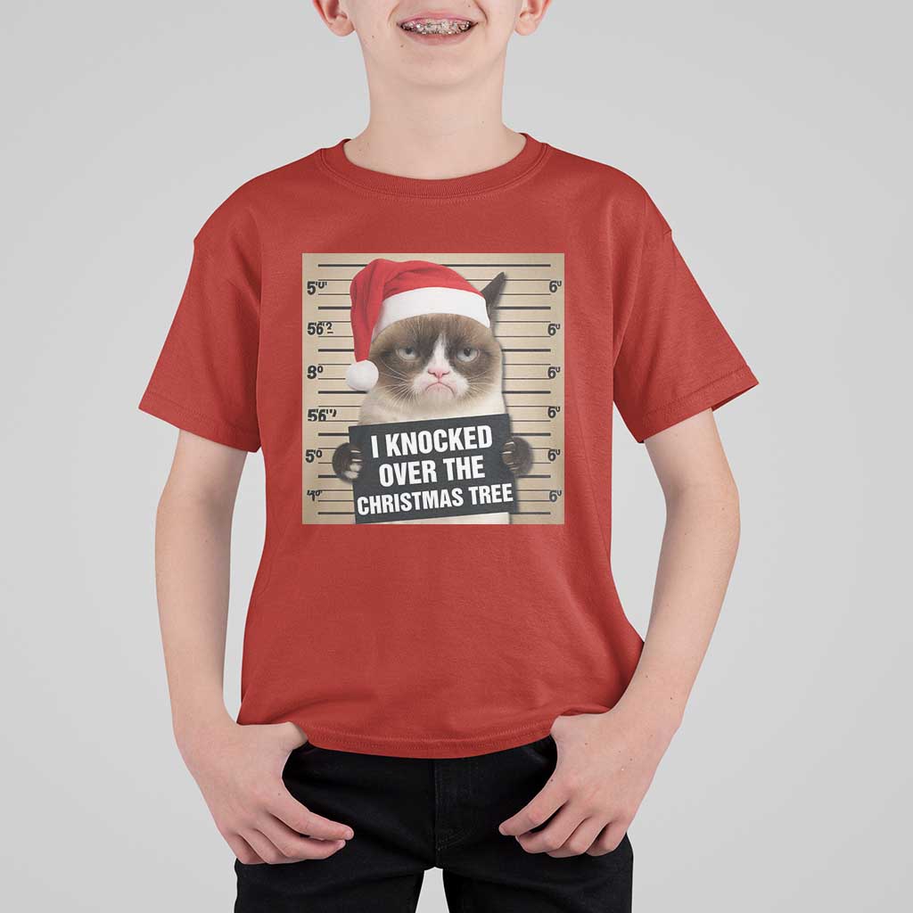 Funny Cat Mugshot Christmas T Shirt For Kid I Will Protect You Kitten No Matter What - Wonder Print Shop