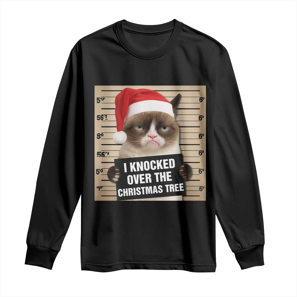 Funny Cat Mugshot Christmas Long Sleeve Shirt I Will Protect You Kitten No Matter What - Wonder Print Shop