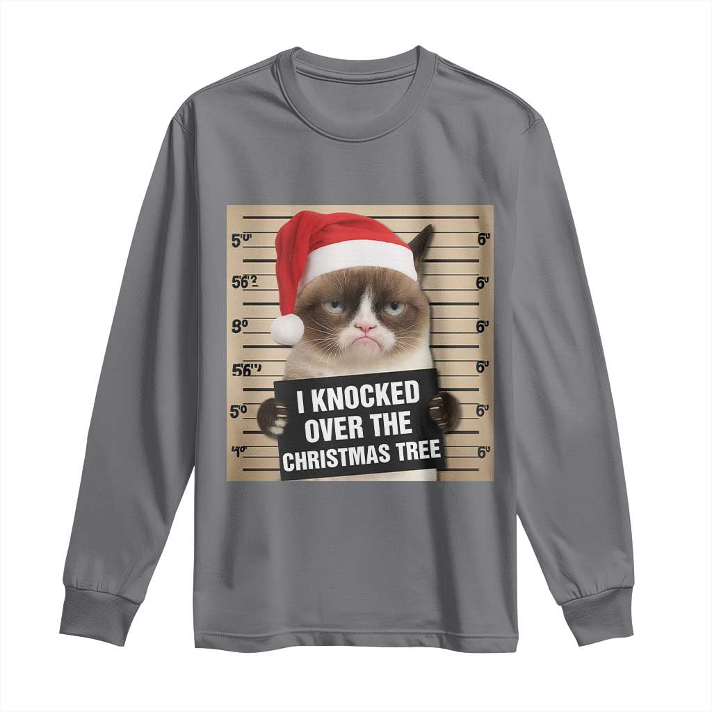 Funny Cat Mugshot Christmas Long Sleeve Shirt I Will Protect You Kitten No Matter What - Wonder Print Shop