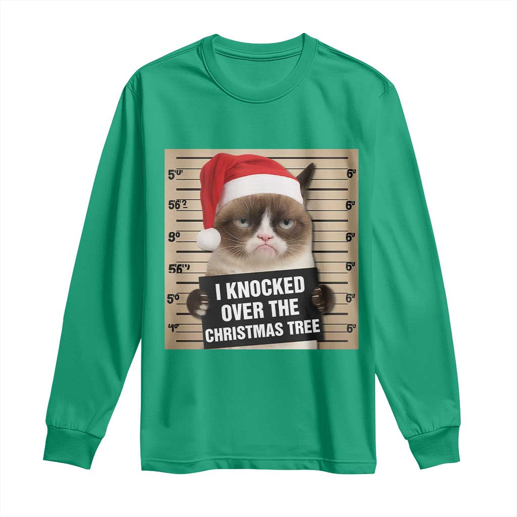 Funny Cat Mugshot Christmas Long Sleeve Shirt I Will Protect You Kitten No Matter What - Wonder Print Shop