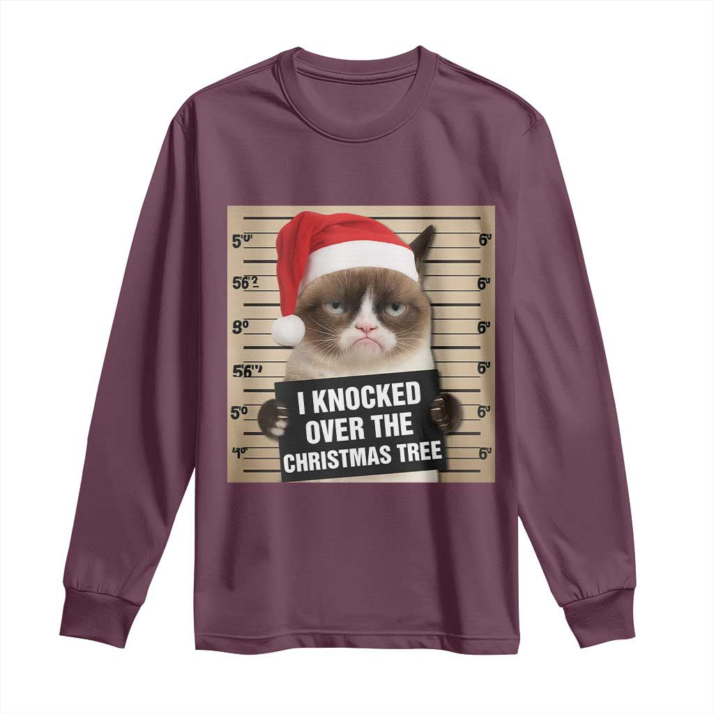 Funny Cat Mugshot Christmas Long Sleeve Shirt I Will Protect You Kitten No Matter What - Wonder Print Shop