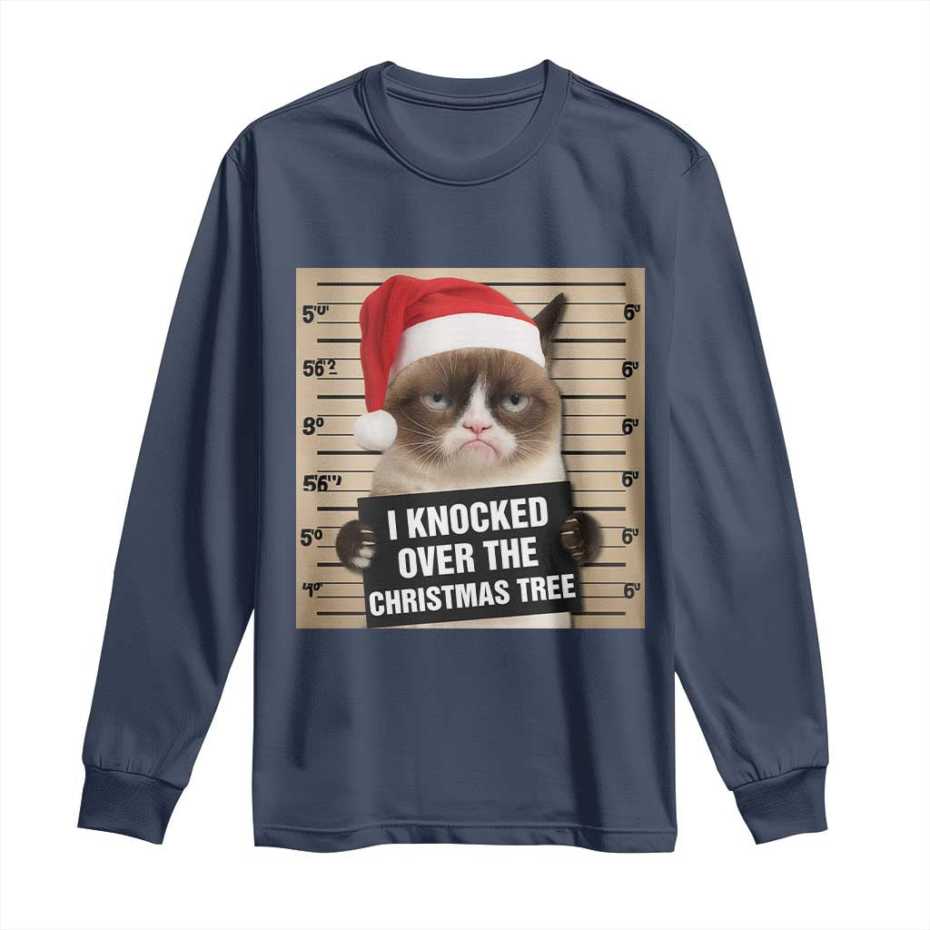 Funny Cat Mugshot Christmas Long Sleeve Shirt I Will Protect You Kitten No Matter What - Wonder Print Shop