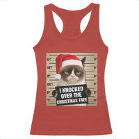 Funny Cat Mugshot Christmas Racerback Tank Top I Will Protect You Kitten No Matter What - Wonder Print Shop