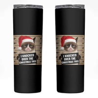 Funny Cat Mugshot Christmas Skinny Tumbler I Will Protect You Kitten No Matter What - Wonder Print Shop
