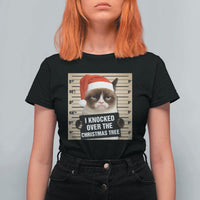 Funny Cat Mugshot Christmas T Shirt For Women I Will Protect You Kitten No Matter What - Wonder Print Shop