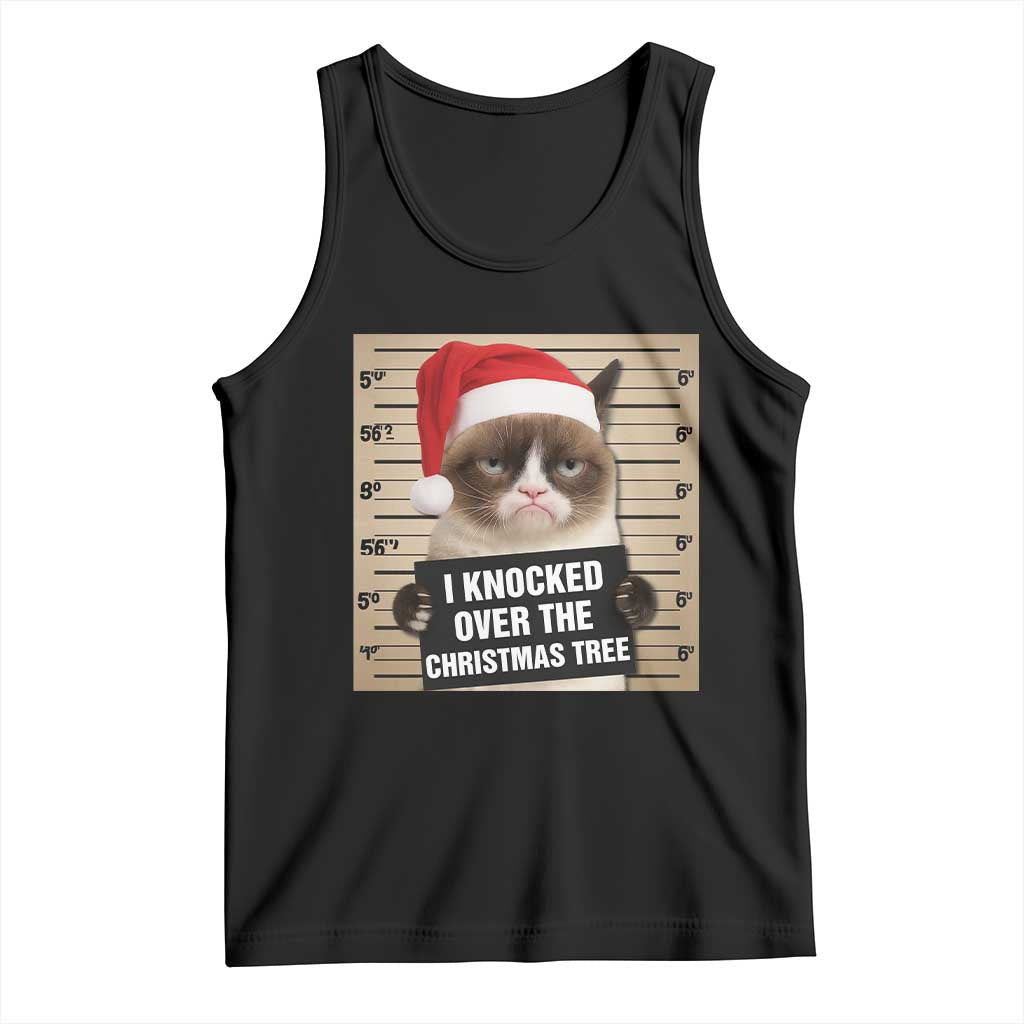 Funny Cat Mugshot Christmas Tank Top I Will Protect You Kitten No Matter What - Wonder Print Shop