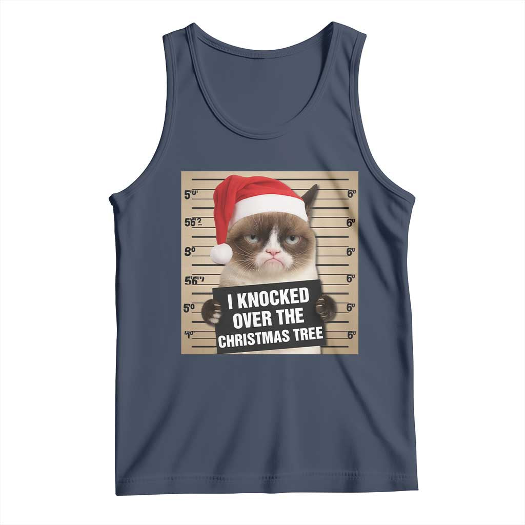 Funny Cat Mugshot Christmas Tank Top I Will Protect You Kitten No Matter What - Wonder Print Shop