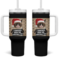 Funny Cat Mugshot Christmas Tumbler With Handle I Will Protect You Kitten No Matter What - Wonder Print Shop