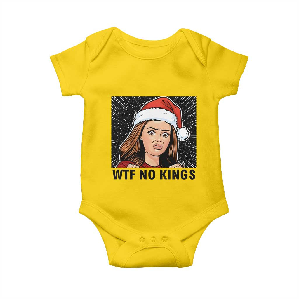 No Kings Baby Onesie Funny Disgusting Doll Face Meme Christmas - Wonder Print Shop