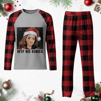 No Kings Plaid Pajama Set Funny Disgusting Doll Face Meme Christmas - Wonder Print Shop