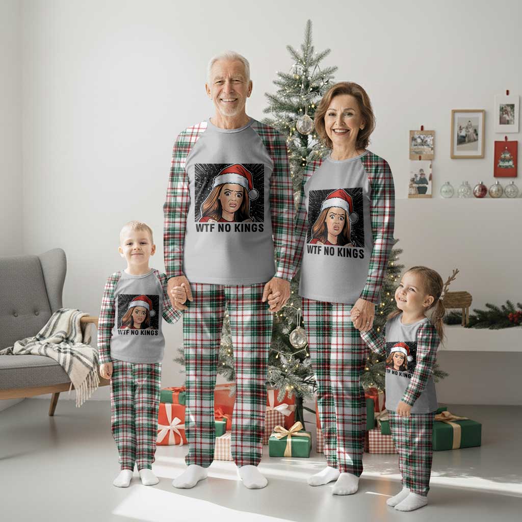 No Kings Plaid Pajama Set Funny Disgusting Doll Face Meme Christmas - Wonder Print Shop