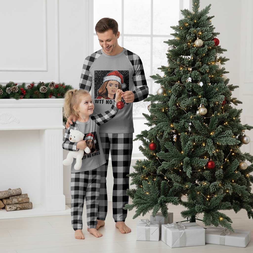 No Kings Plaid Pajama Set Funny Disgusting Doll Face Meme Christmas - Wonder Print Shop