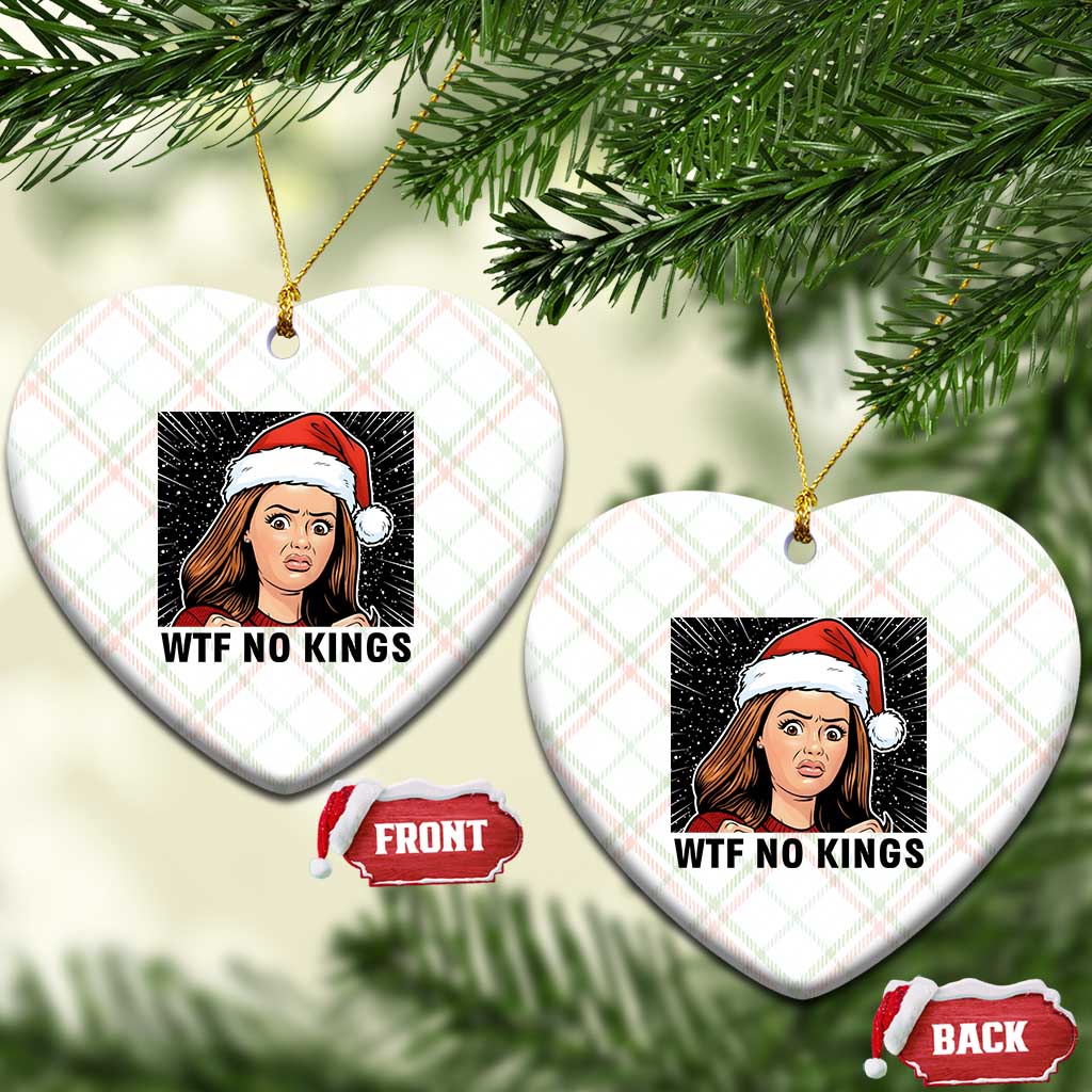 No Kings Ceramic Ornament Funny Disgusting Doll Face Meme Xmas - Wonder Print Shop
