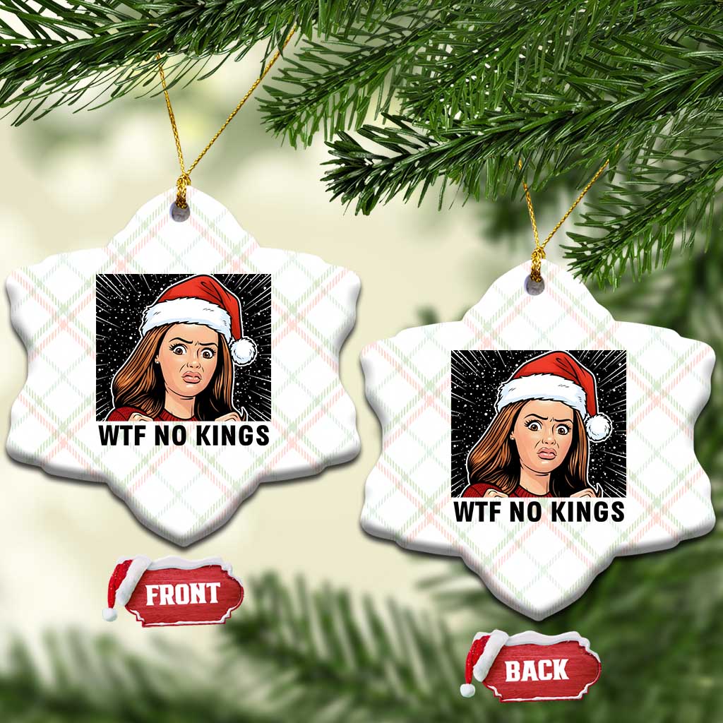 No Kings Ceramic Ornament Funny Disgusting Doll Face Meme Xmas - Wonder Print Shop