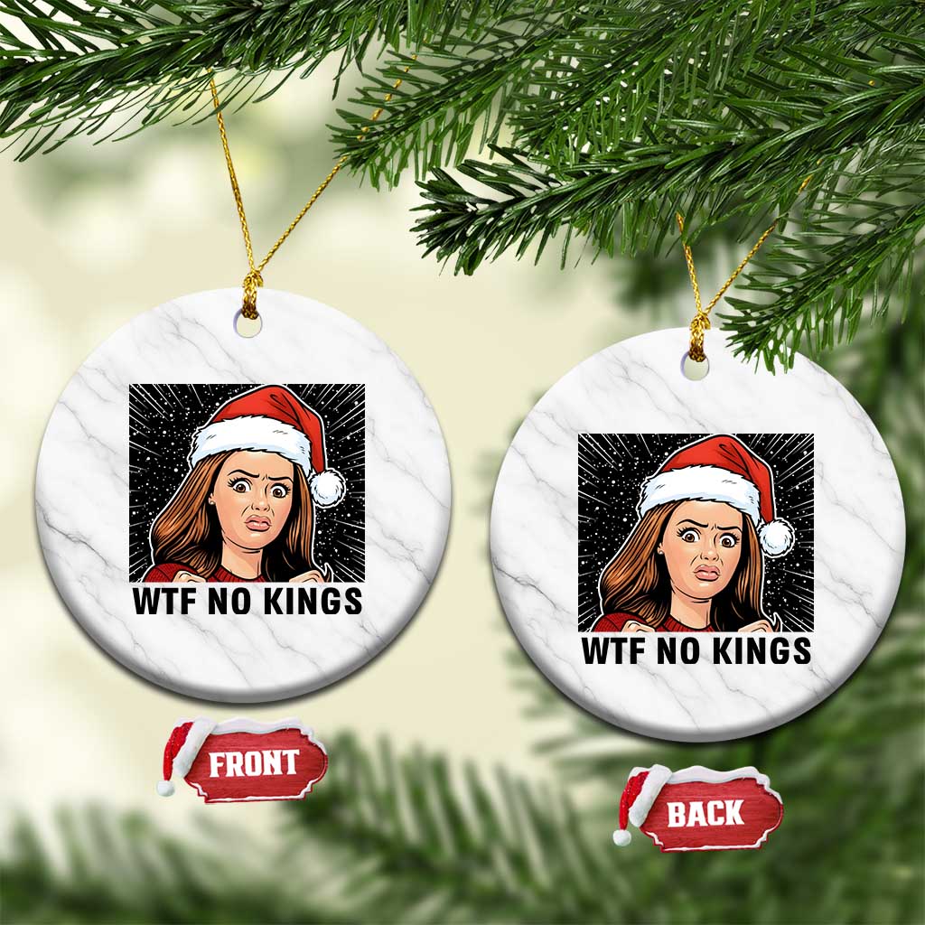 No Kings Ceramic Ornament Funny Disgusting Doll Face Meme Xmas - Wonder Print Shop