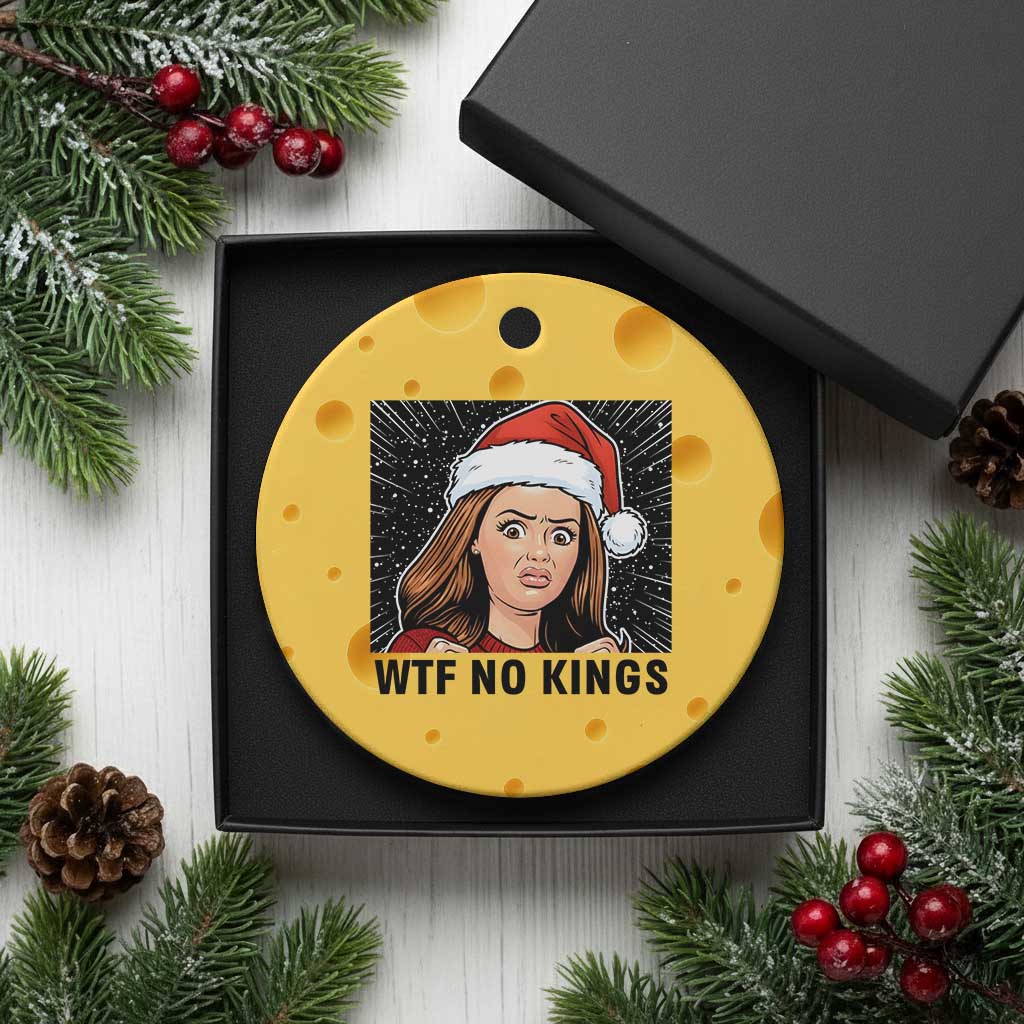 No Kings Ceramic Ornament Funny Disgusting Doll Face Meme Xmas - Wonder Print Shop
