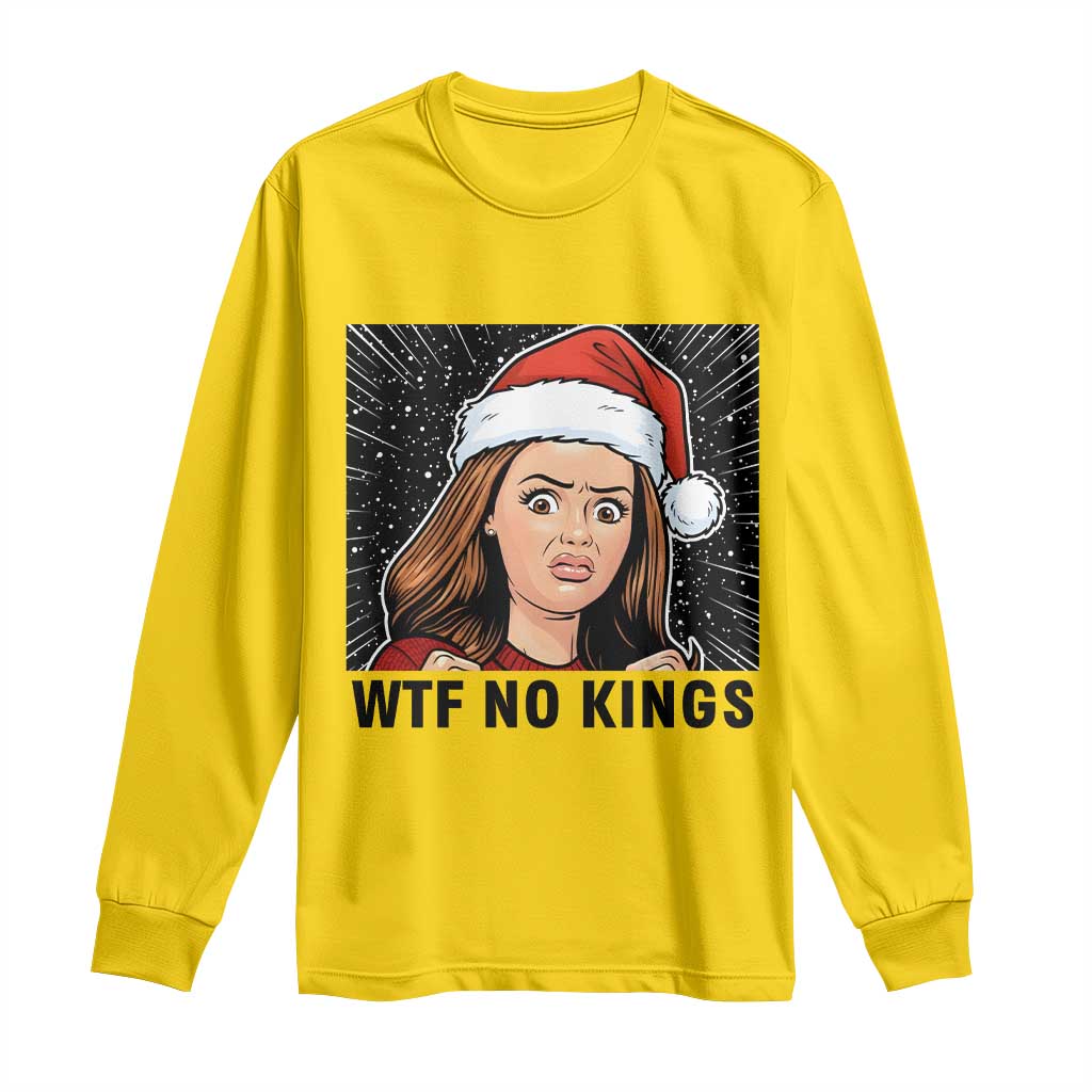 No Kings Long Sleeve Shirt Funny Disgusting Doll Face Meme Christmas - Wonder Print Shop
