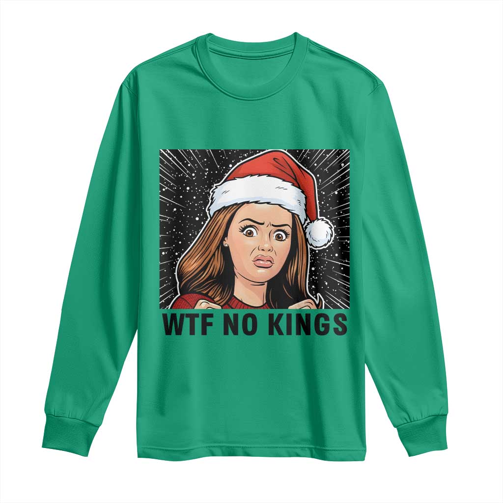 No Kings Long Sleeve Shirt Funny Disgusting Doll Face Meme Christmas - Wonder Print Shop