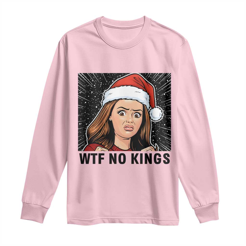 No Kings Long Sleeve Shirt Funny Disgusting Doll Face Meme Christmas - Wonder Print Shop