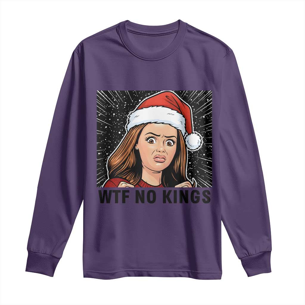 No Kings Long Sleeve Shirt Funny Disgusting Doll Face Meme Christmas - Wonder Print Shop