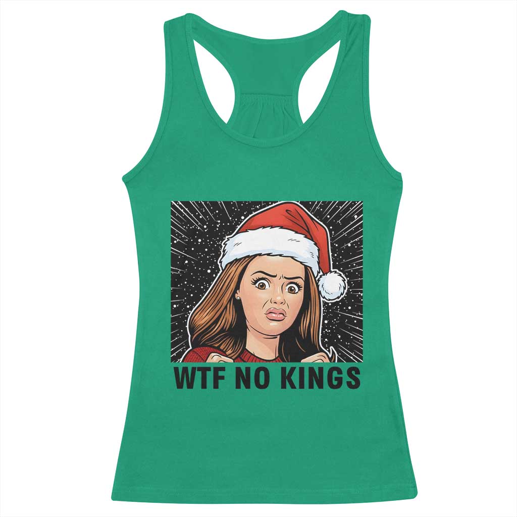 No Kings Racerback Tank Top Funny Disgusting Doll Face Meme Christmas - Wonder Print Shop