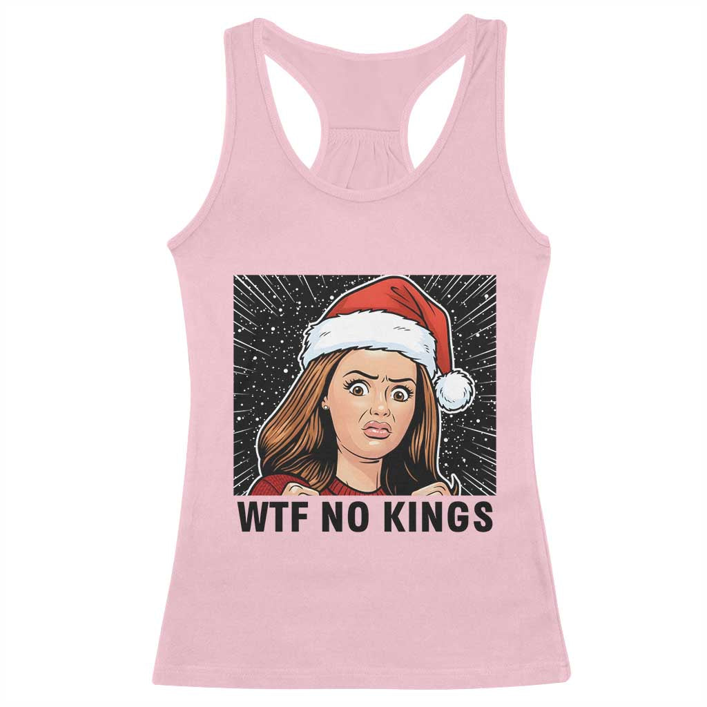 No Kings Racerback Tank Top Funny Disgusting Doll Face Meme Christmas - Wonder Print Shop