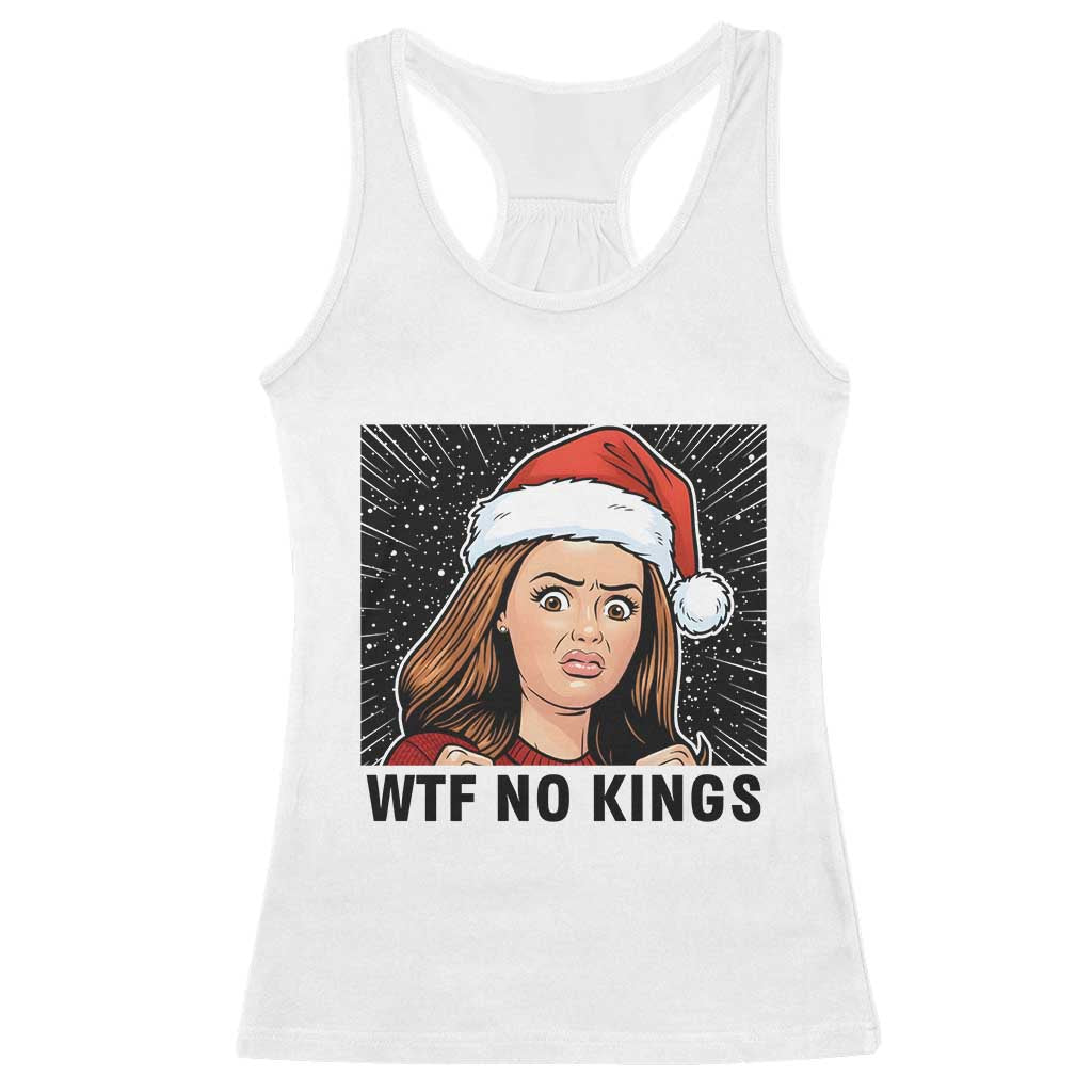 No Kings Racerback Tank Top Funny Disgusting Doll Face Meme Christmas - Wonder Print Shop