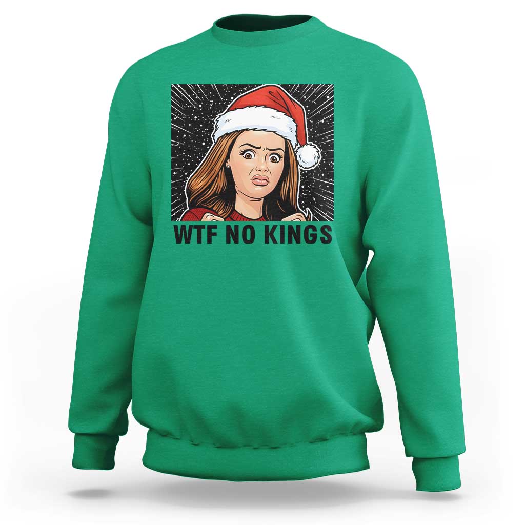 No Kings Sweatshirt Funny Disgusting Doll Face Meme Christmas - Wonder Print Shop