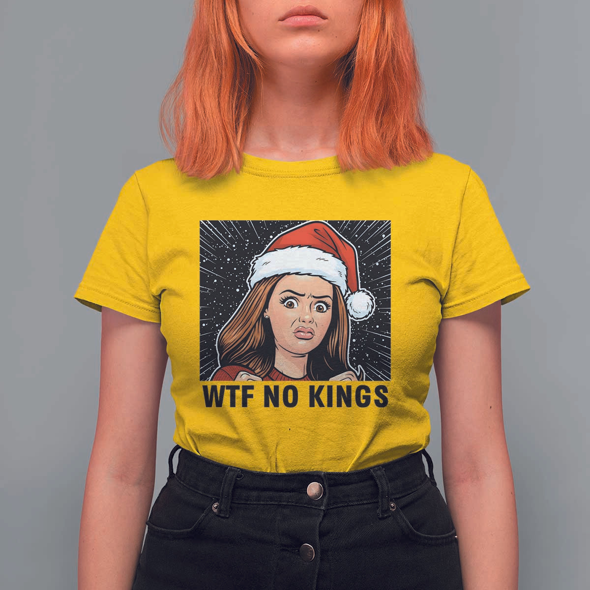 No Kings T Shirt For Women Funny Disgusting Doll Face Meme Christmas - Wonder Print Shop