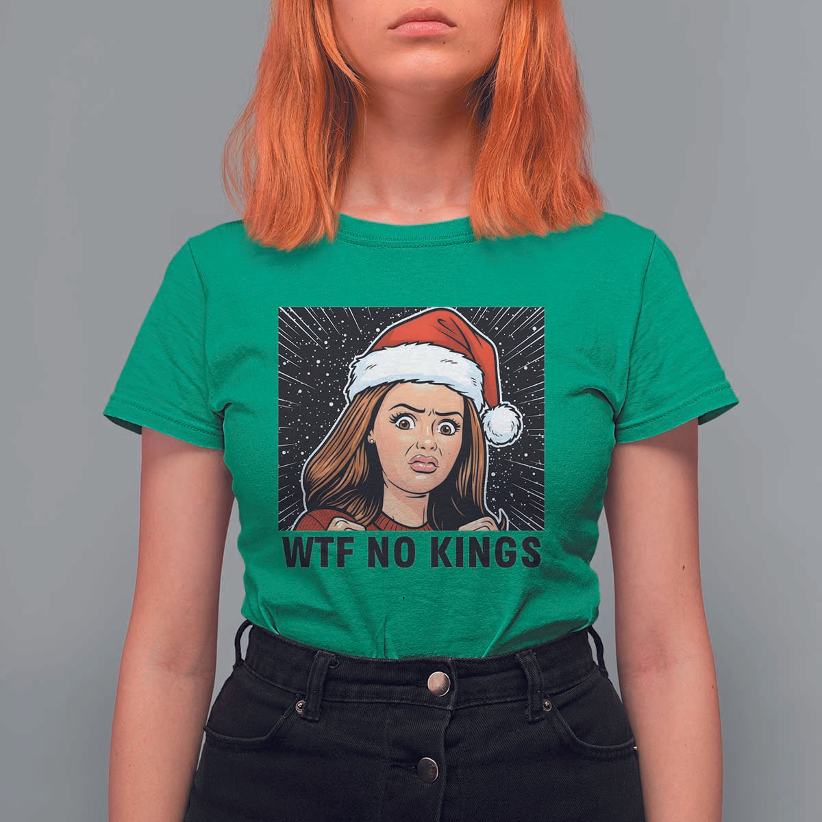 No Kings T Shirt For Women Funny Disgusting Doll Face Meme Christmas - Wonder Print Shop