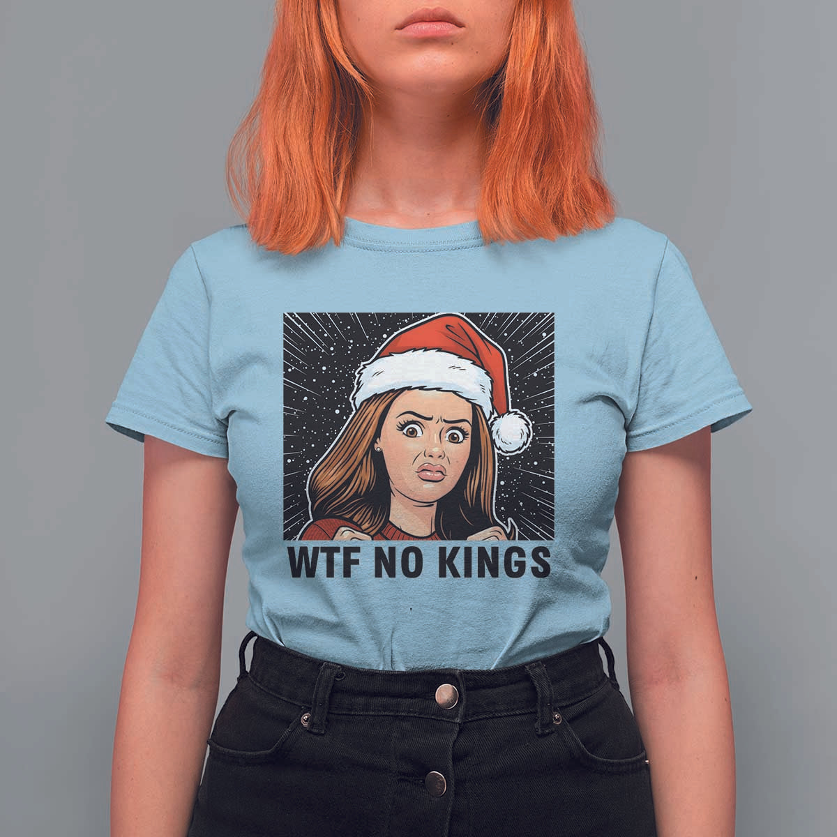 No Kings T Shirt For Women Funny Disgusting Doll Face Meme Christmas - Wonder Print Shop