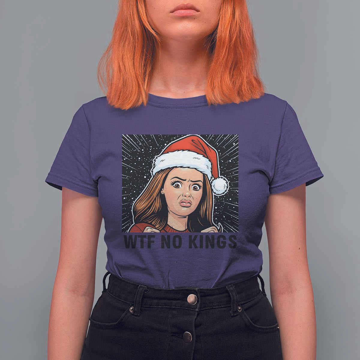 No Kings T Shirt For Women Funny Disgusting Doll Face Meme Christmas - Wonder Print Shop