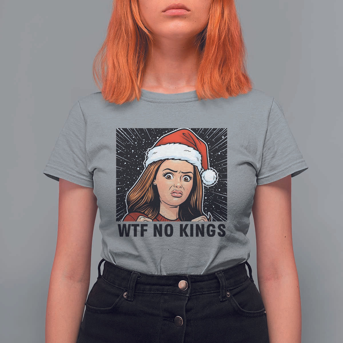 No Kings T Shirt For Women Funny Disgusting Doll Face Meme Christmas - Wonder Print Shop
