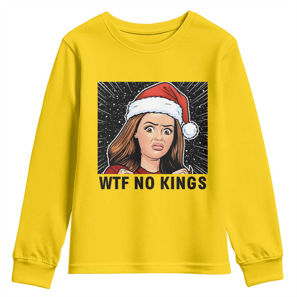 No Kings Youth Sweatshirt Funny Disgusting Doll Face Meme Christmas - Wonder Print Shop