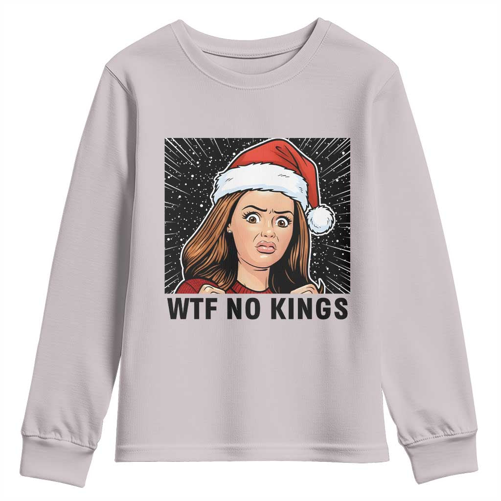 No Kings Youth Sweatshirt Funny Disgusting Doll Face Meme Christmas - Wonder Print Shop